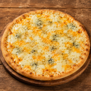 Mussarela,  Catupiry,  parmesão,  cheddar,  provolone,  gorgonzola e orégano
