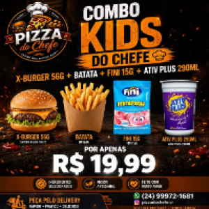 1 HAMBURGUER SIMPLES, CAIXINHA DE BATATA FRITA, 1 ATIV E UMA BALA FINI 