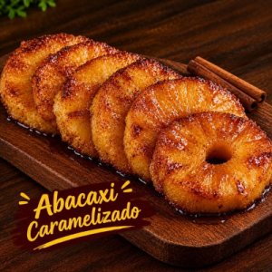 Abacaxi caramelizado com canela.