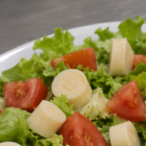 Com tomate e palmito
